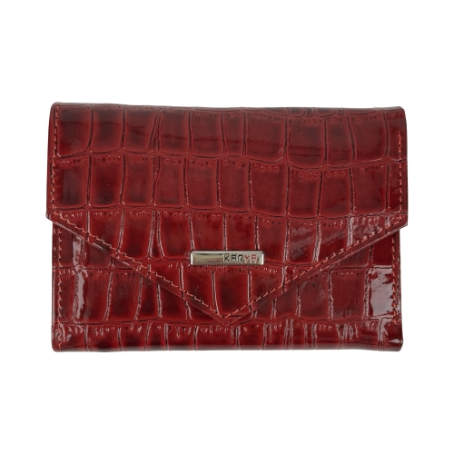 Кошелек женский кожаный лакированный Karya 2025-08 красный
