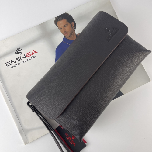 Клатч чоловічий шкіряний Eminsa 5100 18-3 темно-коричневий