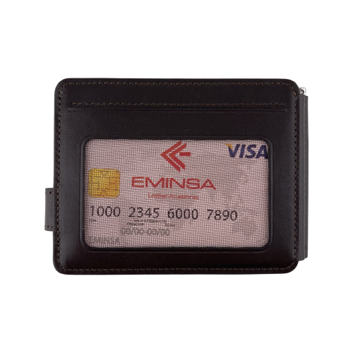 Гаманець-затискач для грошей чоловічий шкіряний Eminsa 1124 19-3/18-3 темно-коричневий
