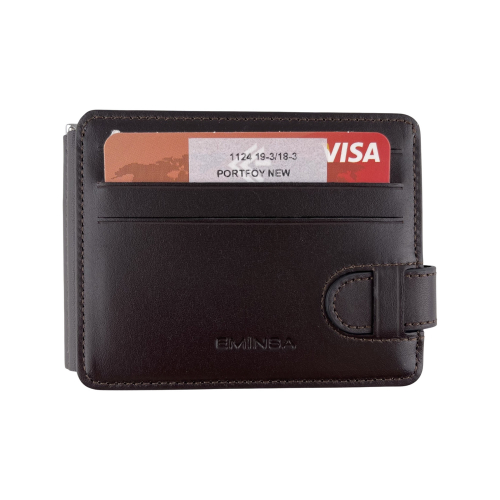 Гаманець-затискач для грошей чоловічий шкіряний Eminsa 1124 19-3/18-3 темно-коричневий