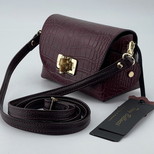 Сумка крос-боді жіноча шкіряна Tony Bellucci 0692-358 винна