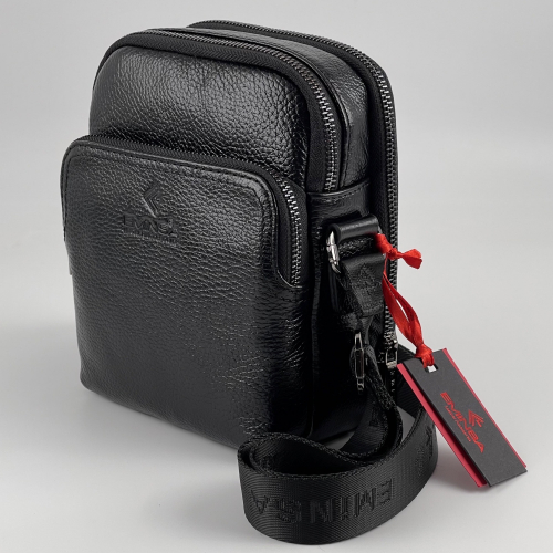 Сумка чоловіча шкіряна Eminsa 6189 37-1 чорна