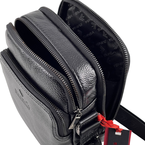 Сумка чоловіча шкіряна Eminsa 6189 37-1 чорна