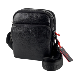 Сумка чоловіча шкіряна Eminsa 6189 37-1 чорна