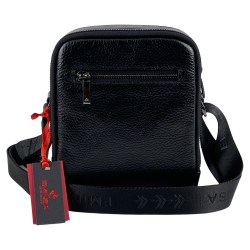 Сумка чоловіча шкіряна Eminsa 6189 37-1 чорна