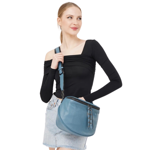 Сумка жіноча шкіряна Tony Bellucci 0258-215 блакитна