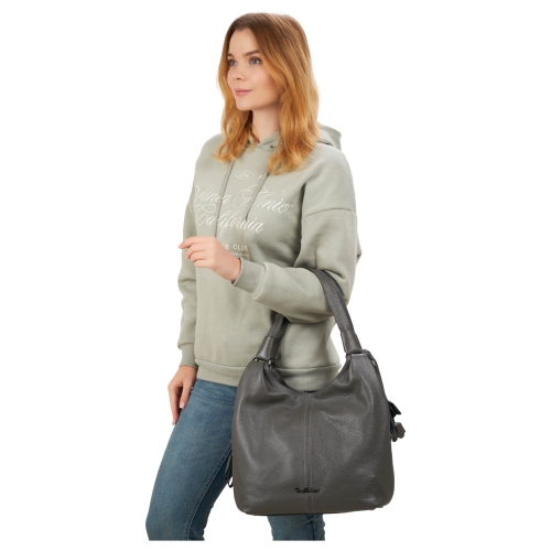 Сумка жіноча шкіряна Tony Bellucci 0697-1032 сіра