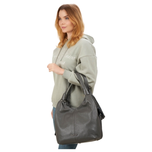 Сумка жіноча шкіряна Tony Bellucci 0697-1032 сіра