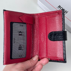 Кошелек мужской под крокодиловую кожу Bond Non 527-356-282 внутри красный