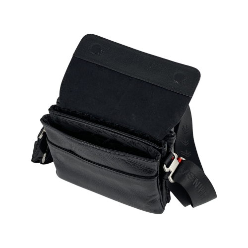 Сумка чоловіча шкіряна Eminsa 6111 37-1 чорна