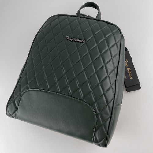 Жіночий рюкзак шкіряний Tony Bellucci 0135-2010 темно-зелений