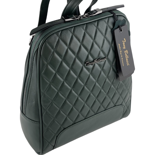 Жіночий рюкзак шкіряний Tony Bellucci 0135-2010 темно-зелений