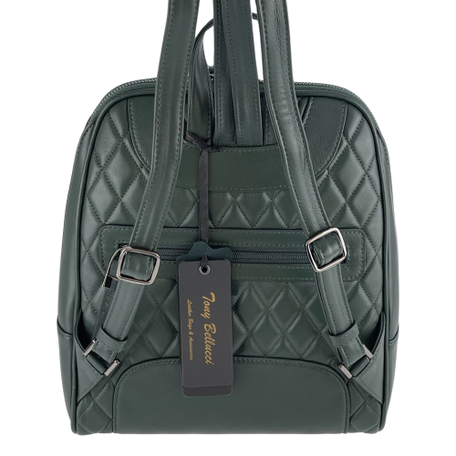 Жіночий рюкзак шкіряний Tony Bellucci 0135-2010 темно-зелений