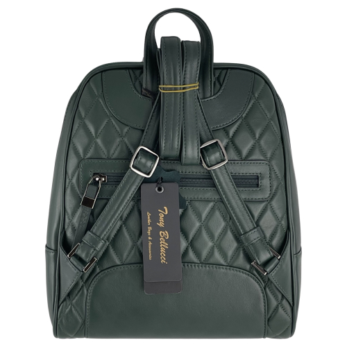 Жіночий рюкзак шкіряний Tony Bellucci 0135-2010 темно-зелений