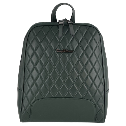 Жіночий рюкзак шкіряний Tony Bellucci 0135-2010 темно-зелений