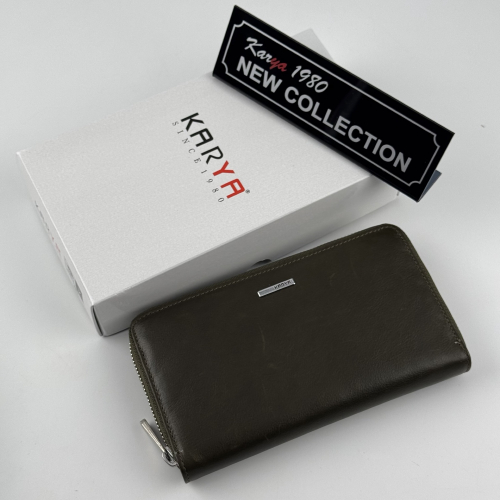 Гаманець жіночий шкіряний Karya 1072-617 оливковий