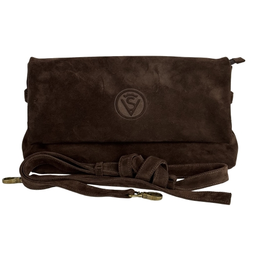 Сумка-конверт женская замшевая Vittorio Safino VSL 188 коричневая