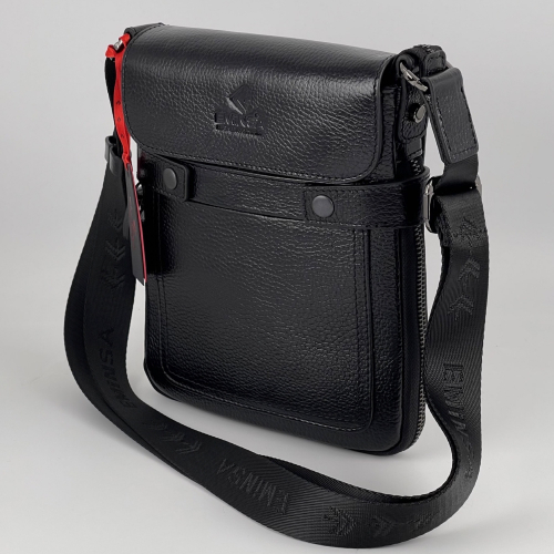 Сумка чоловіча шкіряна Eminsa 6232 37-1 чорна