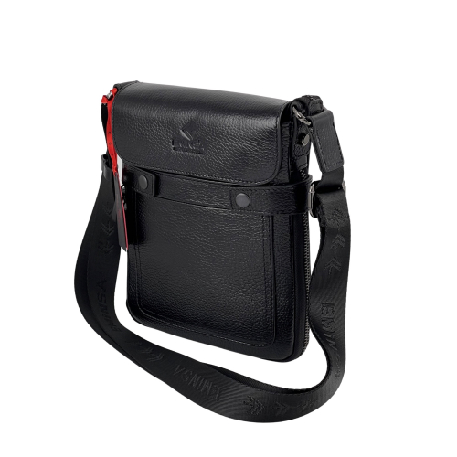 Сумка чоловіча шкіряна Eminsa 6232 37-1 чорна