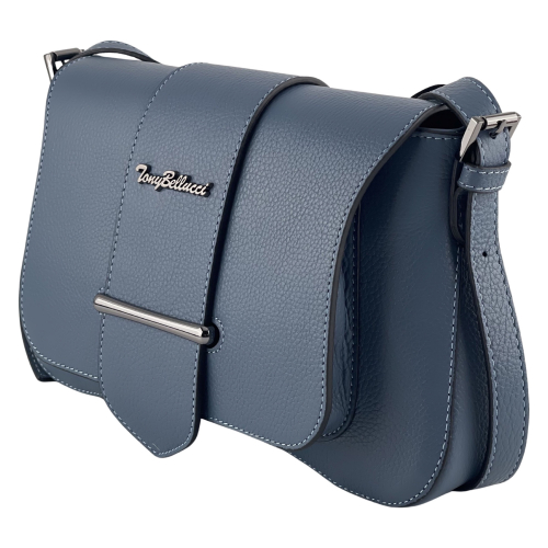 Сумка жіноча шкіряна Tony Bellucci 0517-215 блакитна