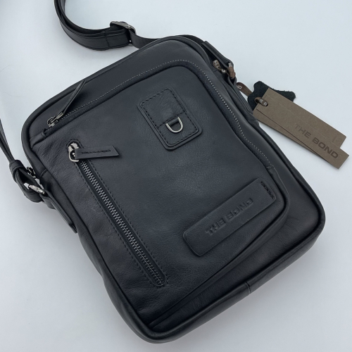 Сумка чоловіча шкіряна The Bond 1437-1 чорна