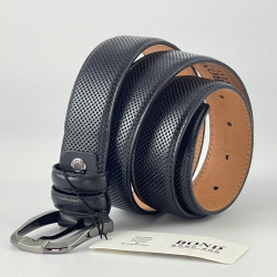 Ремень мужской кожаный Bond Non 11002 130 см черный