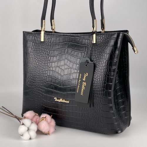 Сумка жіноча шкіряна Tony Bellucci 0283-356 чорна