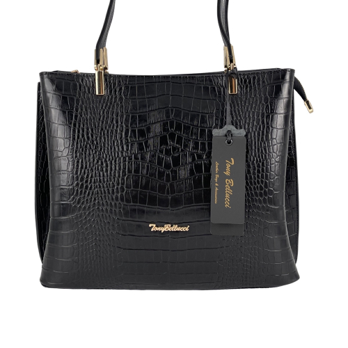 Сумка жіноча шкіряна Tony Bellucci 0283-356 чорна