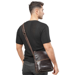 Сумка чоловіча шкіряна Tony Bellucci T5029-886 темно-коричнева