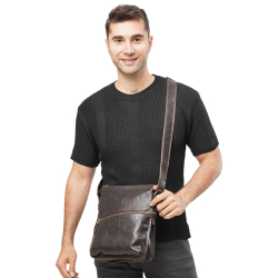 Сумка чоловіча шкіряна Tony Bellucci T5029-886 темно-коричнева