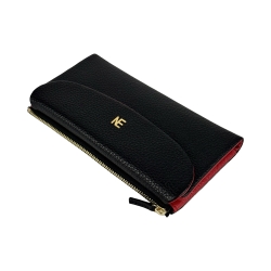 Кошелек женский кожаный Enzo Nori EN2001-901-902 черный внутри красный