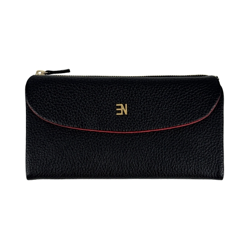 Гаманець жіночий шкіряний Enzo Nori EN2001-901-902 чорний усередині червоний