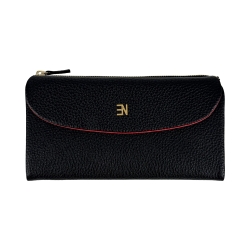 Кошелек женский кожаный Enzo Nori EN2001-901-902 черный внутри красный