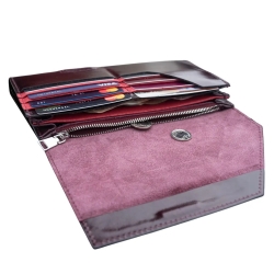 Кошелек женский кожаный Grande Pelle Festa 513361 бордовый (кожа глянцевая)