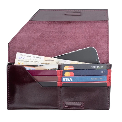 Кошелек женский кожаный Grande Pelle Festa 513361 бордовый (кожа глянцевая)