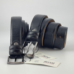 Ремень мужской кожаный Bond Non 17000 110 см черный