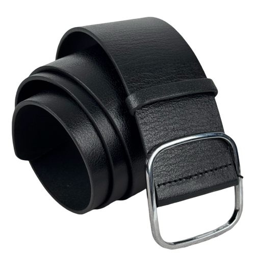 Ремень женский кожаный Кремень 05.60.63.10 черный 110 см (серебряная пряжка)