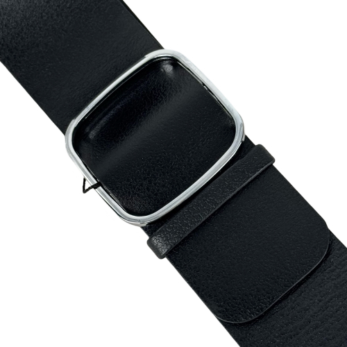 Ремень женский кожаный Кремень 05.60.63.10 черный 110 см (серебряная пряжка)