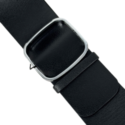 Ремінь жіночий шкіряний Кремінь 05.60.63.10 чорний 110 см (срібна пряжка)