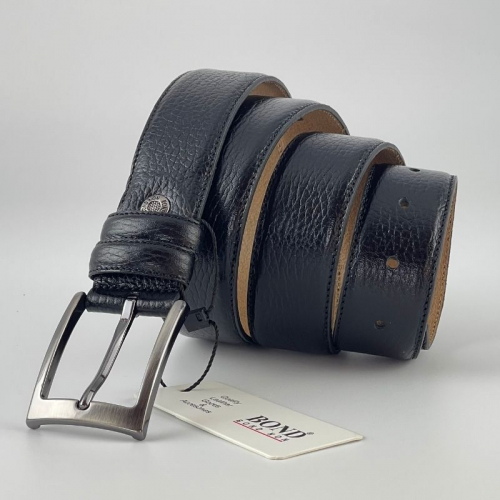 Ремень мужской кожаный Bond Non 17000 115 см черный