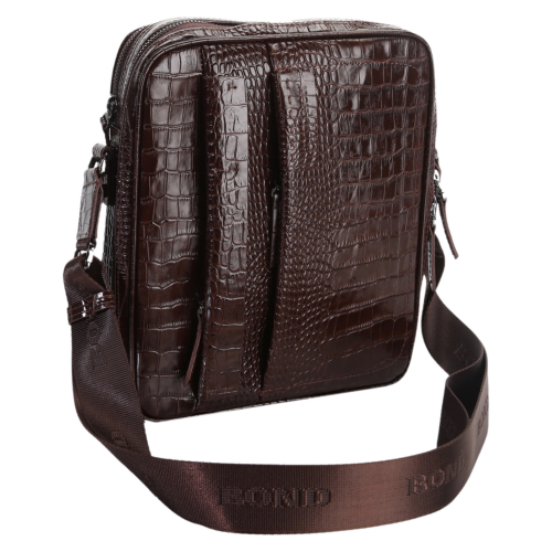 Сумка чоловіча шкіряна Bond Non 1106-355 темно-коричнева