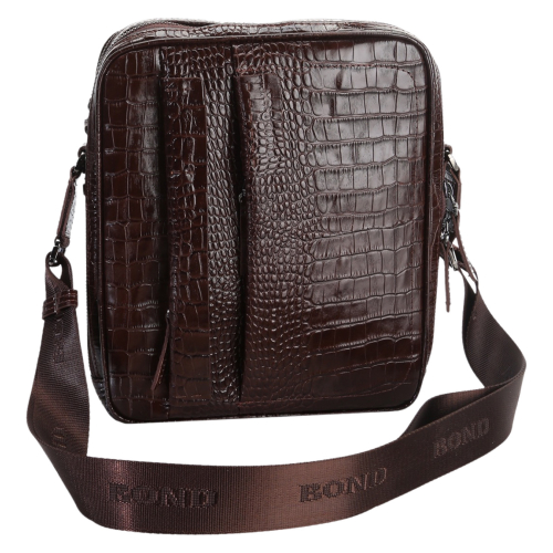 Сумка чоловіча шкіряна Bond Non 1106-355 темно-коричнева