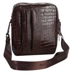 Сумка чоловіча шкіряна Bond Non 1106-355 темно-коричнева
