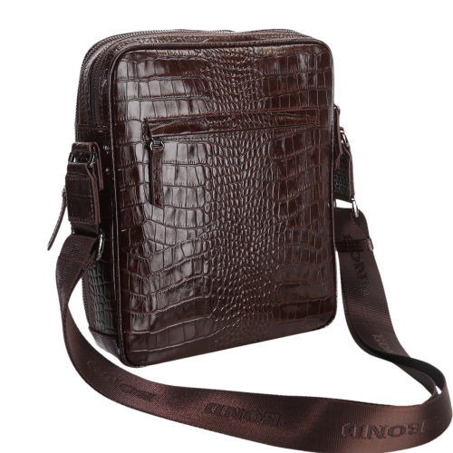 Сумка чоловіча шкіряна Bond Non 1106-355 темно-коричнева