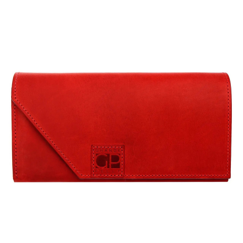 Кошелек женский кожаный Grande Pelle Festa 513160 красный (кожа Crazy Horse)