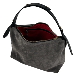Сумка женская замшевая Vittorio Safino VSL 043 графит (ручка Крейзи)