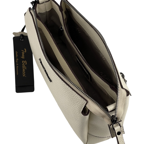 Сумка жіноча шкіряна Tony Bellucci 0707-201 молочна