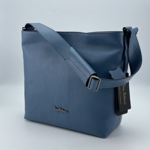 Сумка жіноча шкіряна Tony Bellucci 0721-215 блакитна