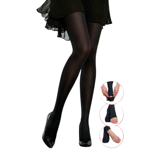 Колготки жіночі з носочком, що відкривається Penti Pratik 70 DEN 500 чорні Size 4-XL