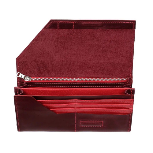 Кошелек женский кожаный Grande Pelle Festa 513161 бордовый (кожа Crazy Horse)